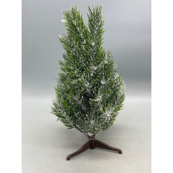 Christmas artificial mini tree frosted plastic brown green glitter 12.5" READ - Picture 2 of 4
